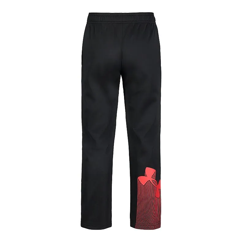 Under Armour Boys' UA Big Logo Tapered Pant - Black/Red