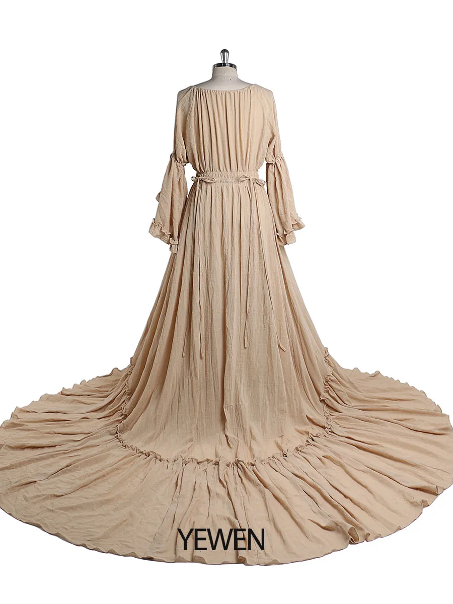 V Neck Evening Dresses Photography Dresses Baby Shower Dress for Pregnant Woman YEWEN YD211202
