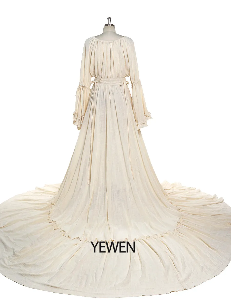 V Neck Evening Dresses Photography Dresses Baby Shower Dress for Pregnant Woman YEWEN YD211202