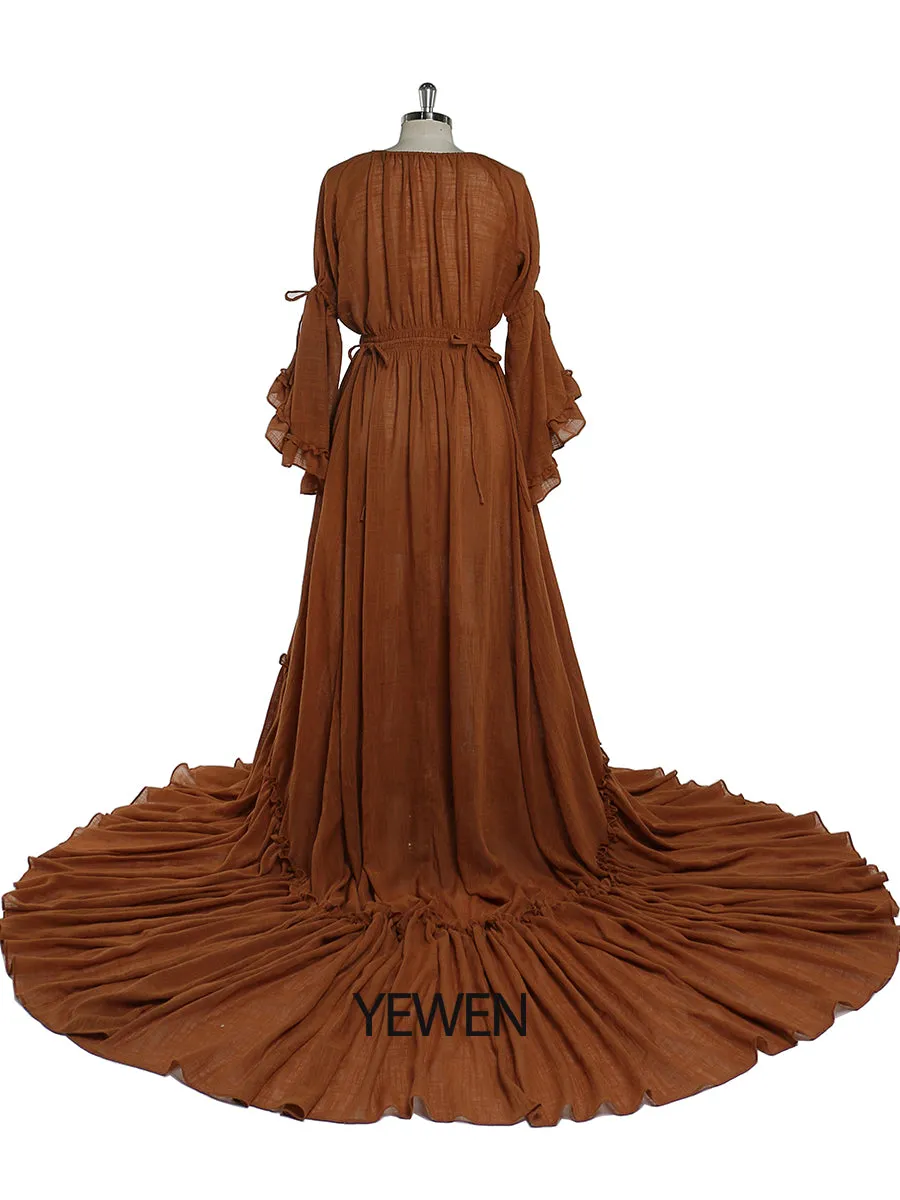V Neck Evening Dresses Photography Dresses Baby Shower Dress for Pregnant Woman YEWEN YD211202