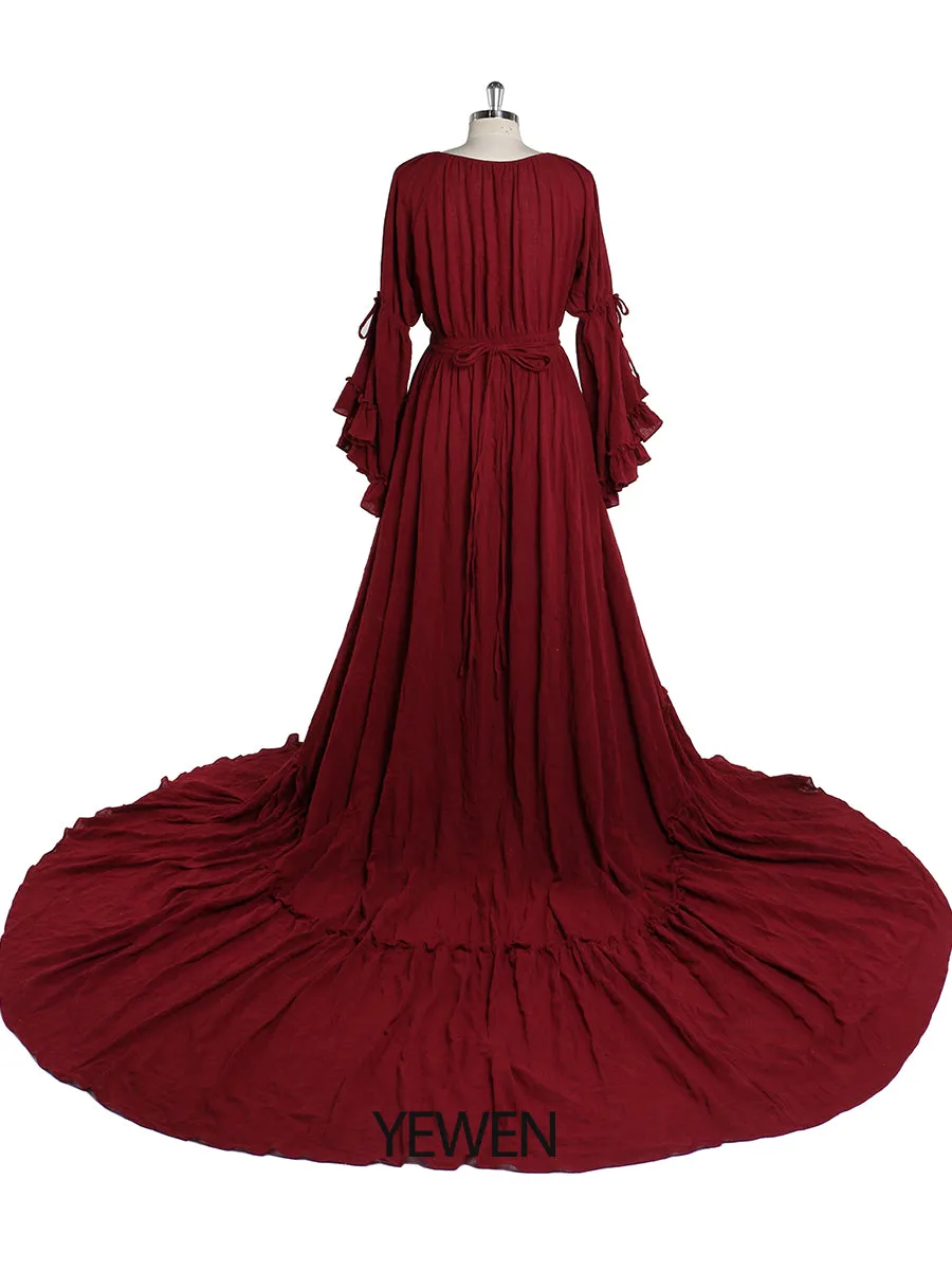 V Neck Evening Dresses Photography Dresses Baby Shower Dress for Pregnant Woman YEWEN YD211202