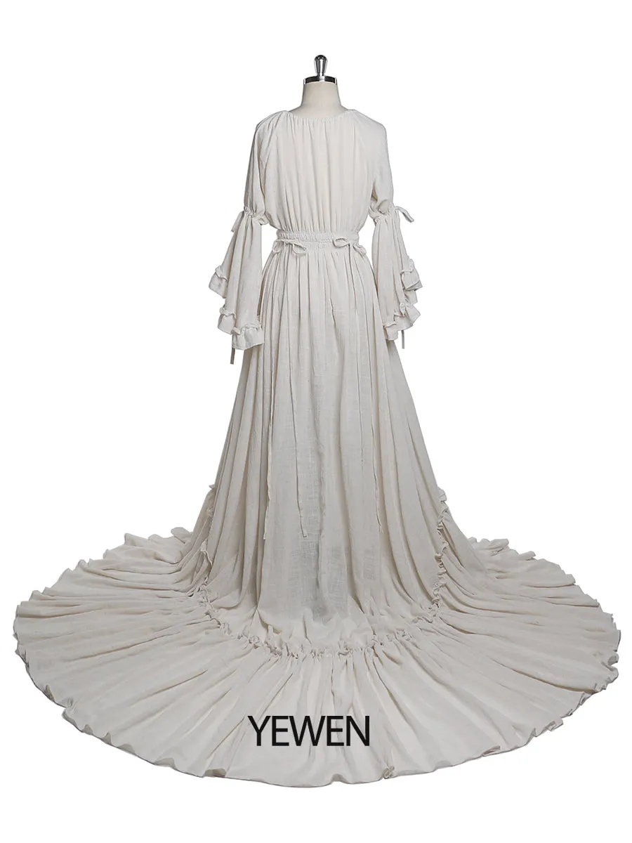 V Neck Evening Dresses Photography Dresses Baby Shower Dress for Pregnant Woman YEWEN YD211202