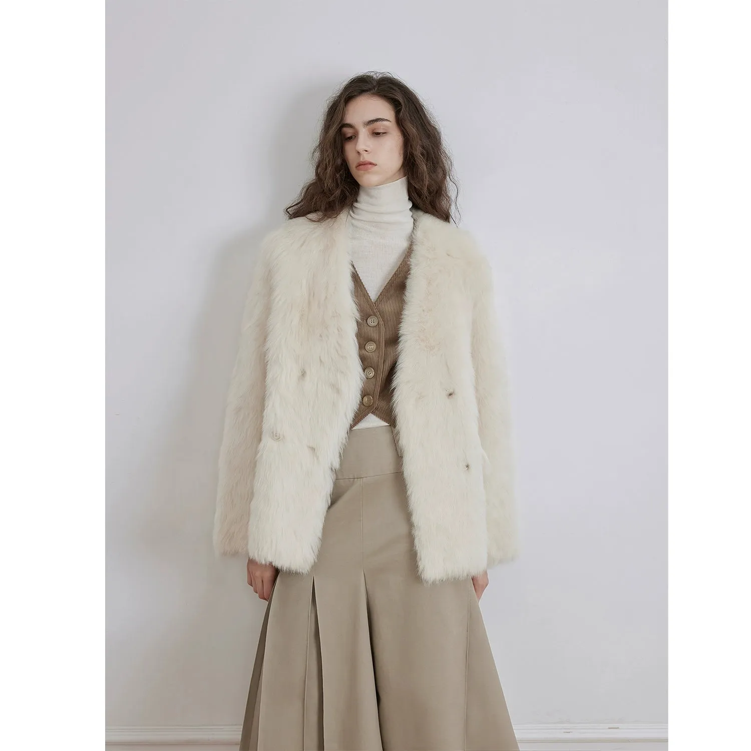 Venus Double-Breasted Fur Coat