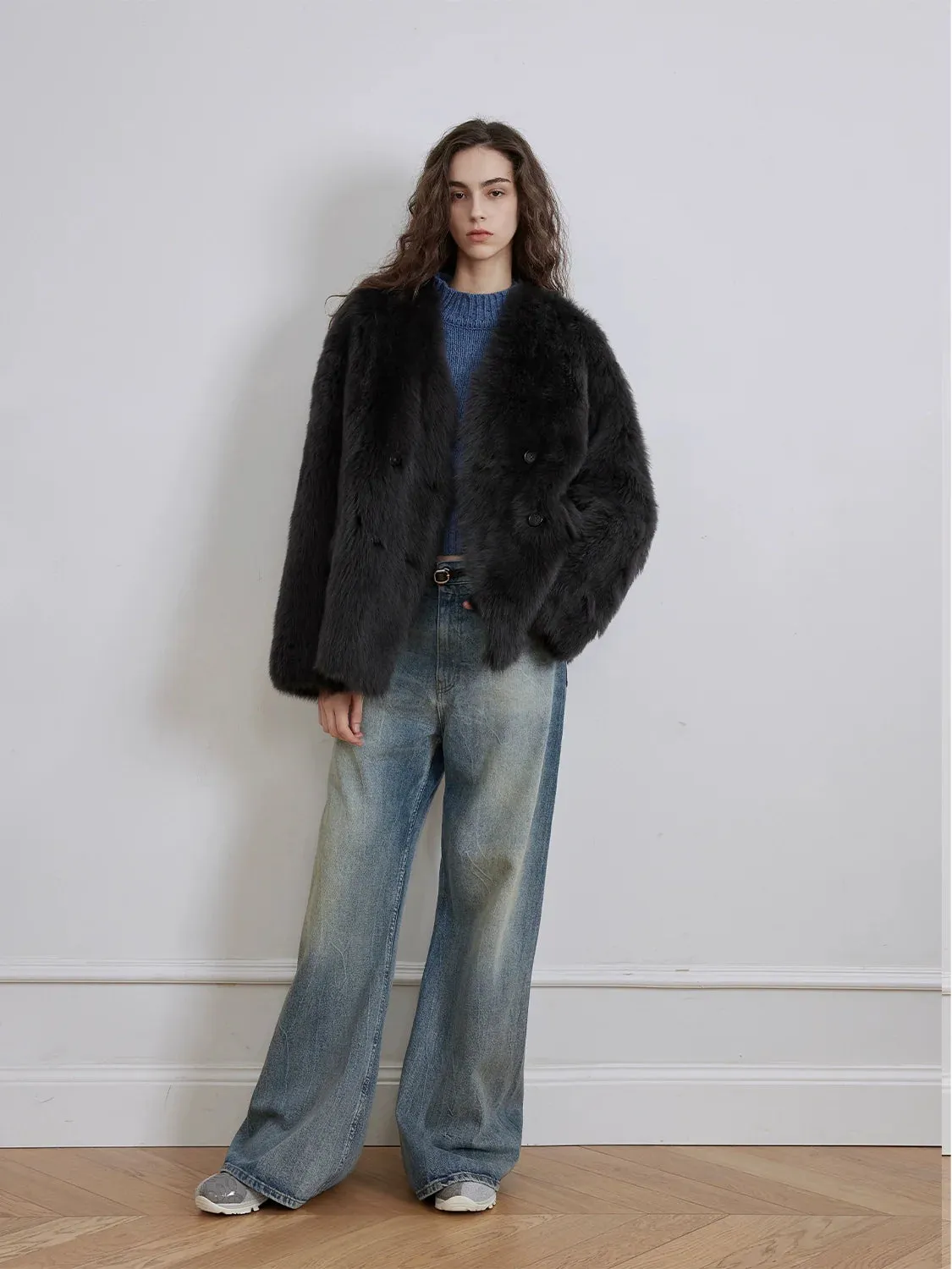 Venus Double-Breasted Fur Coat