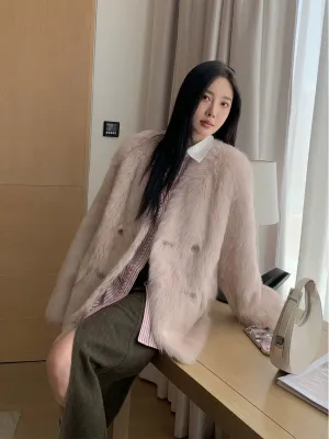 Venus Double-Breasted Fur Coat