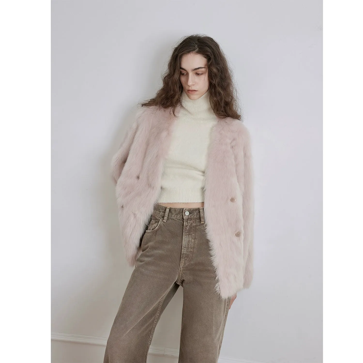 Venus Double-Breasted Fur Coat