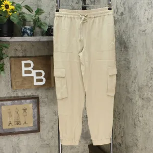 Vince Camuto Women's Drawstring Cargo Pants Khaki Small