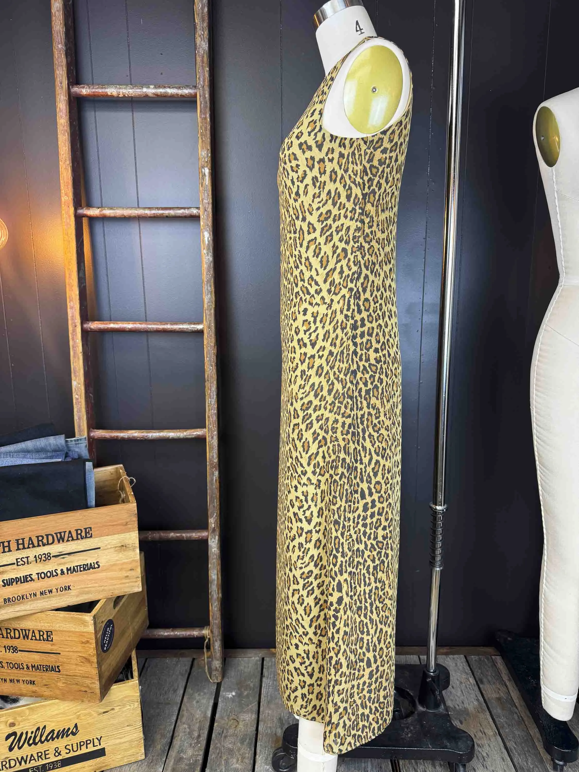 Vintage Leopard Slip Dress - Size XS/S