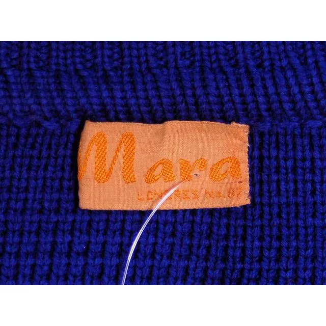 Vintage Royal Blue Sweater Dress/Coat 1960s Mara Londres Bust 44