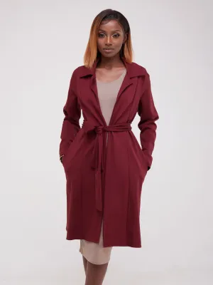 Vivo Basic Trench Coat - Maroon