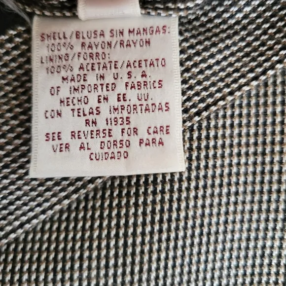 VTG WORTHINGTON Retro Brown &amp; Black mixed Glen and Gingham Plaid Skirt S…