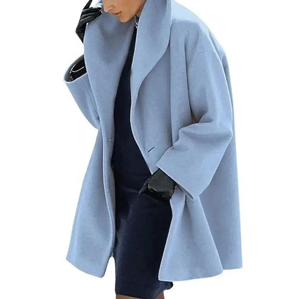 Warm Hooded Shawl Collar Long coat with Buttons