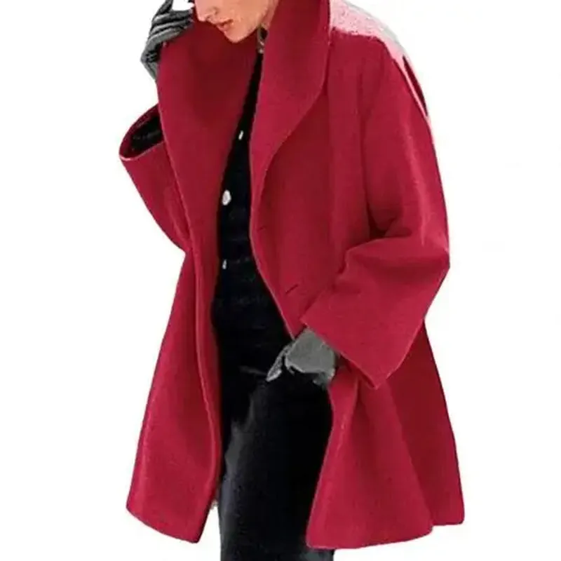 Warm Hooded Shawl Collar Long coat with Buttons