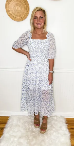 Watch Me Bloom Smocked Midi Dress