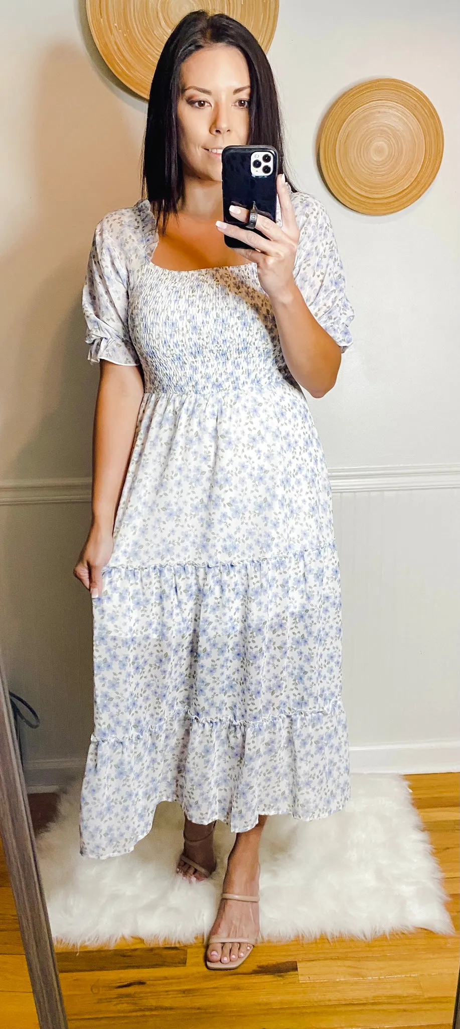 Watch Me Bloom Smocked Midi Dress