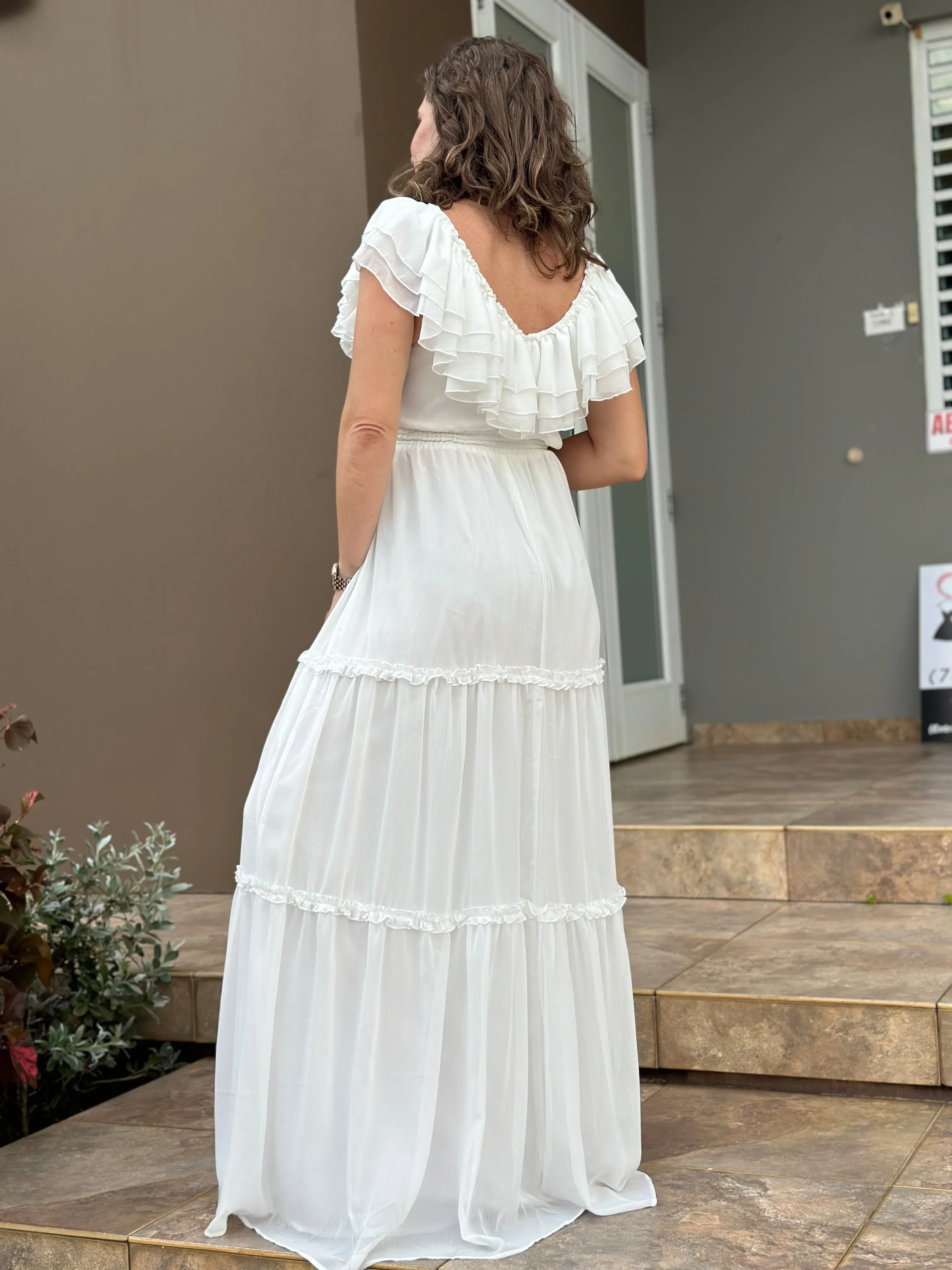 White Embroidery Maxi Dress