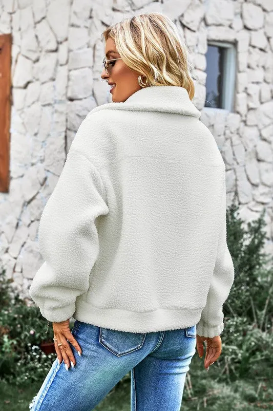 White Jacket with Plaid Detail