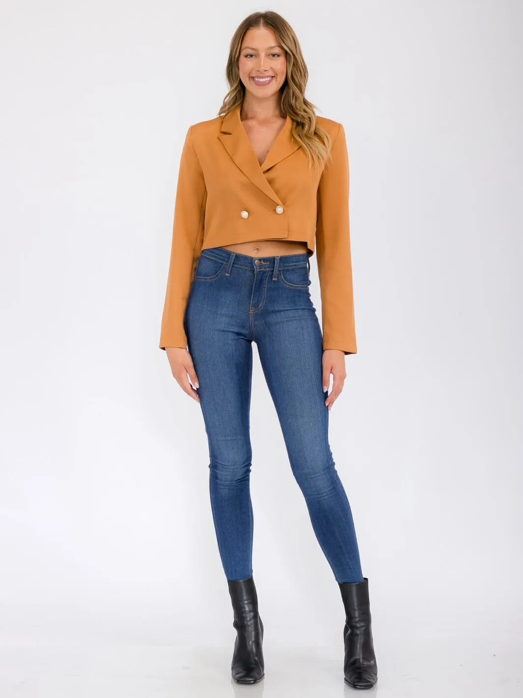 WOMEN'S LONG SLEEVE BUTTON CLOSURE BLAZER