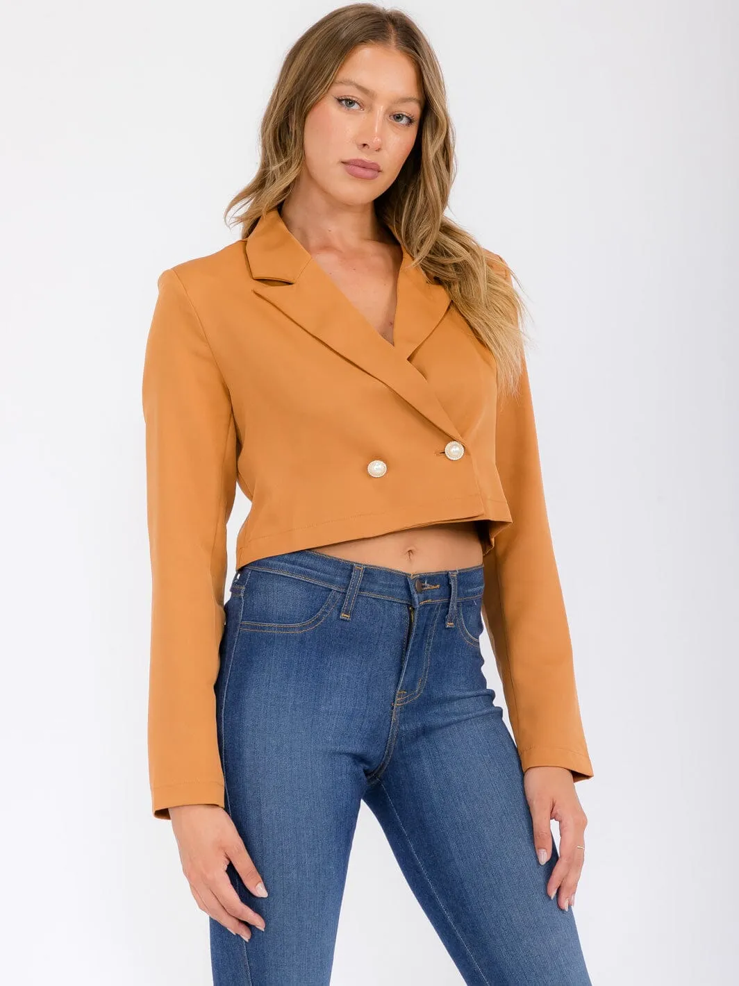WOMEN'S LONG SLEEVE BUTTON CLOSURE BLAZER