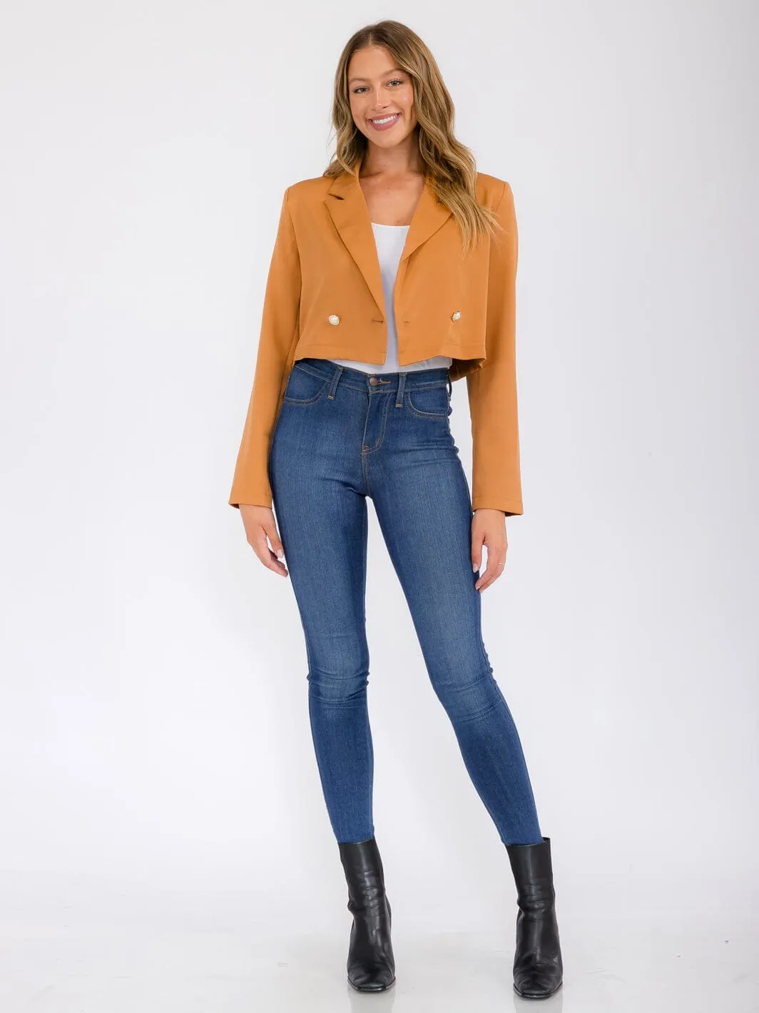 WOMEN'S LONG SLEEVE BUTTON CLOSURE BLAZER