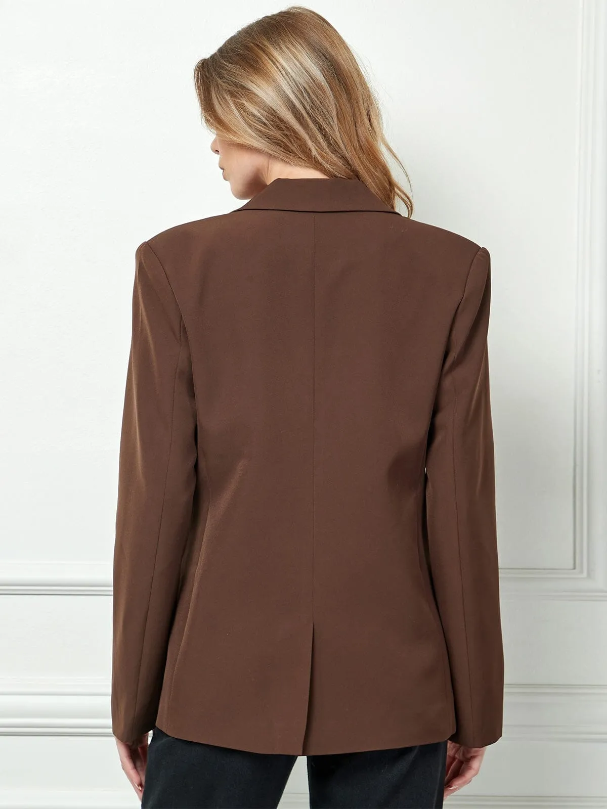 WOMEN'S LONG SLEEVE BUTTON CLOSURE BLAZER