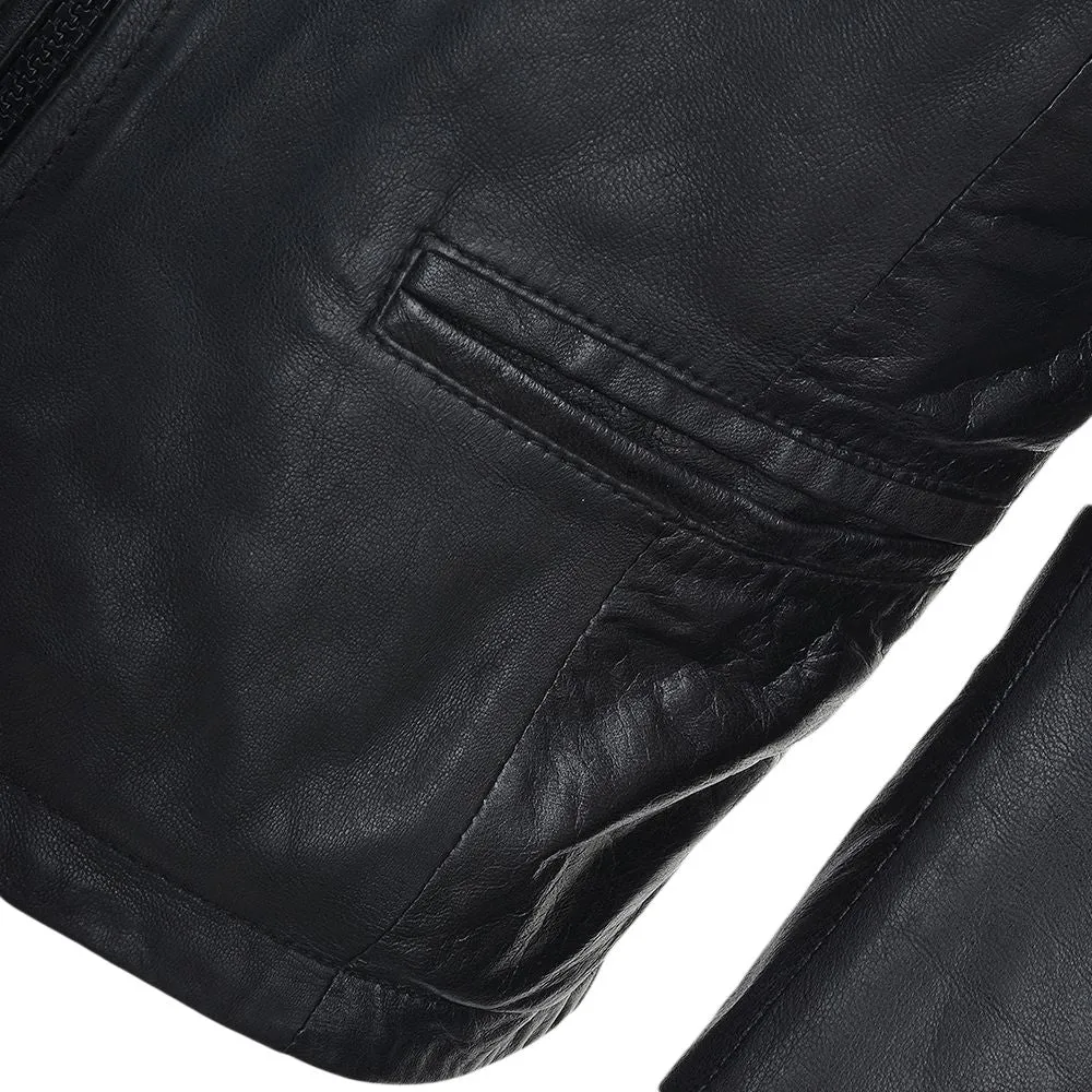 Women's Sleek Design Black Leather Jacket