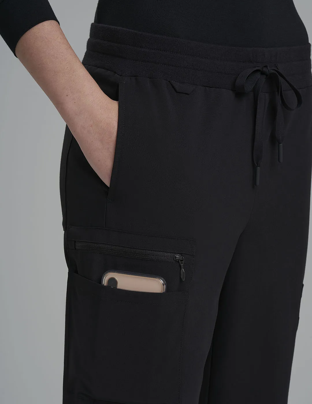 Womens Straight Leg Scrub Pants - Black