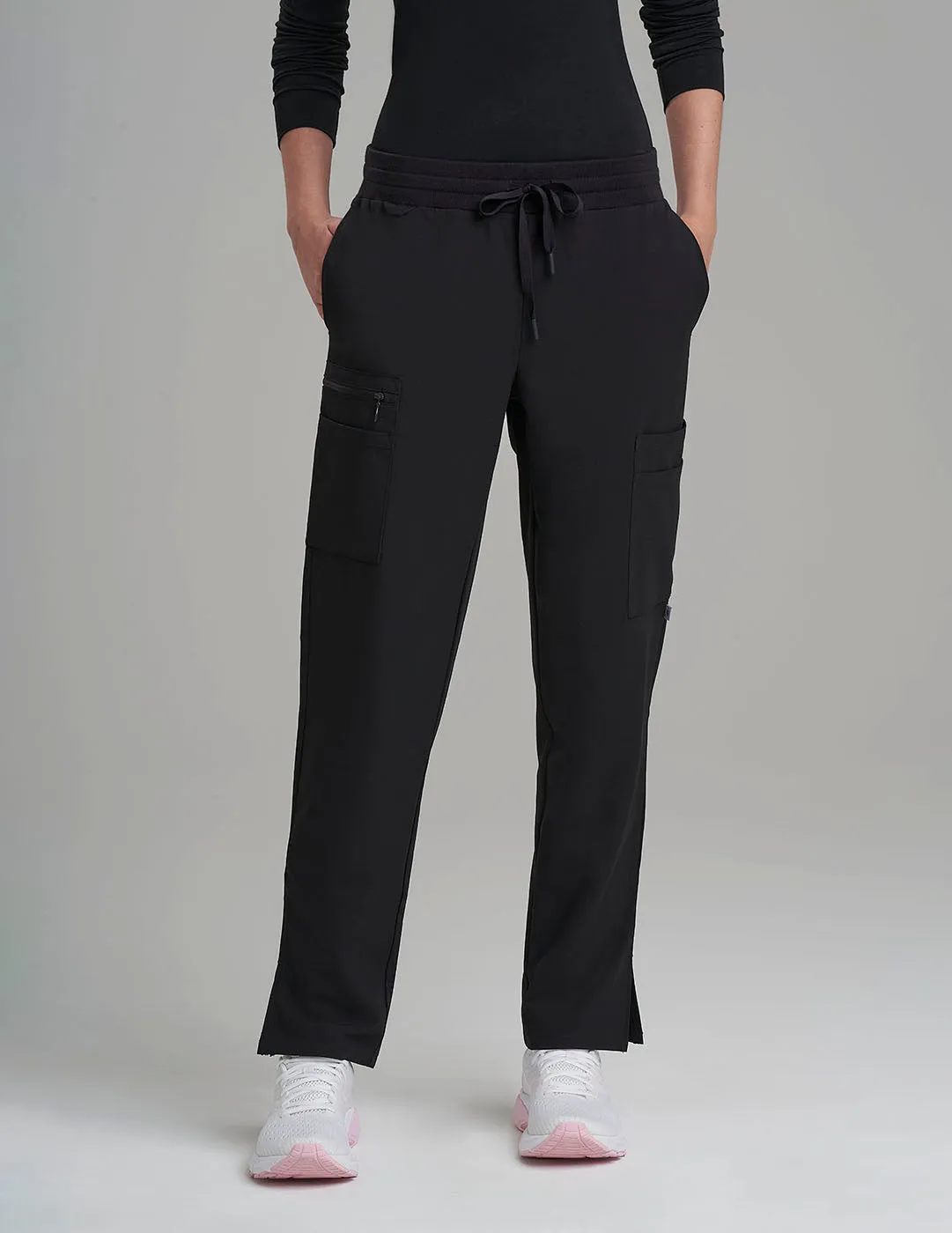 Womens Straight Leg Scrub Pants - Black