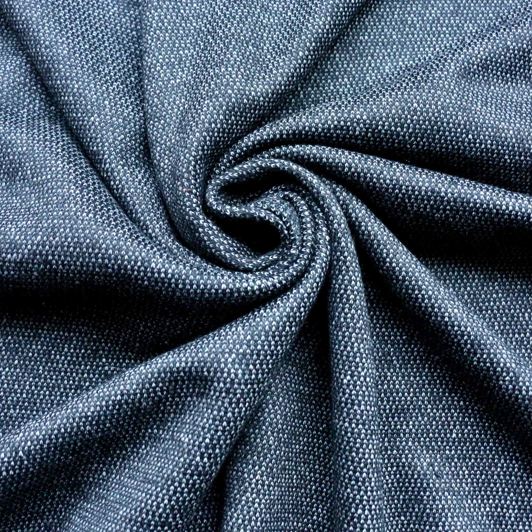 Wool Blend Jersey Fabric -  Black and grey