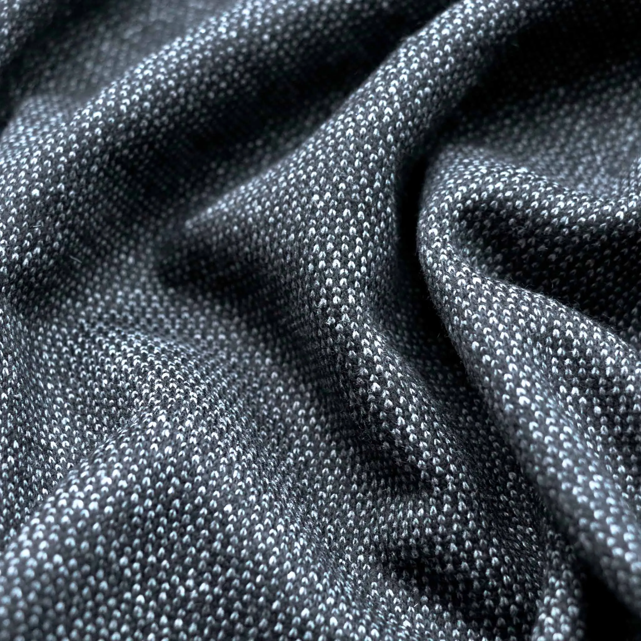 Wool Blend Jersey Fabric -  Black and grey